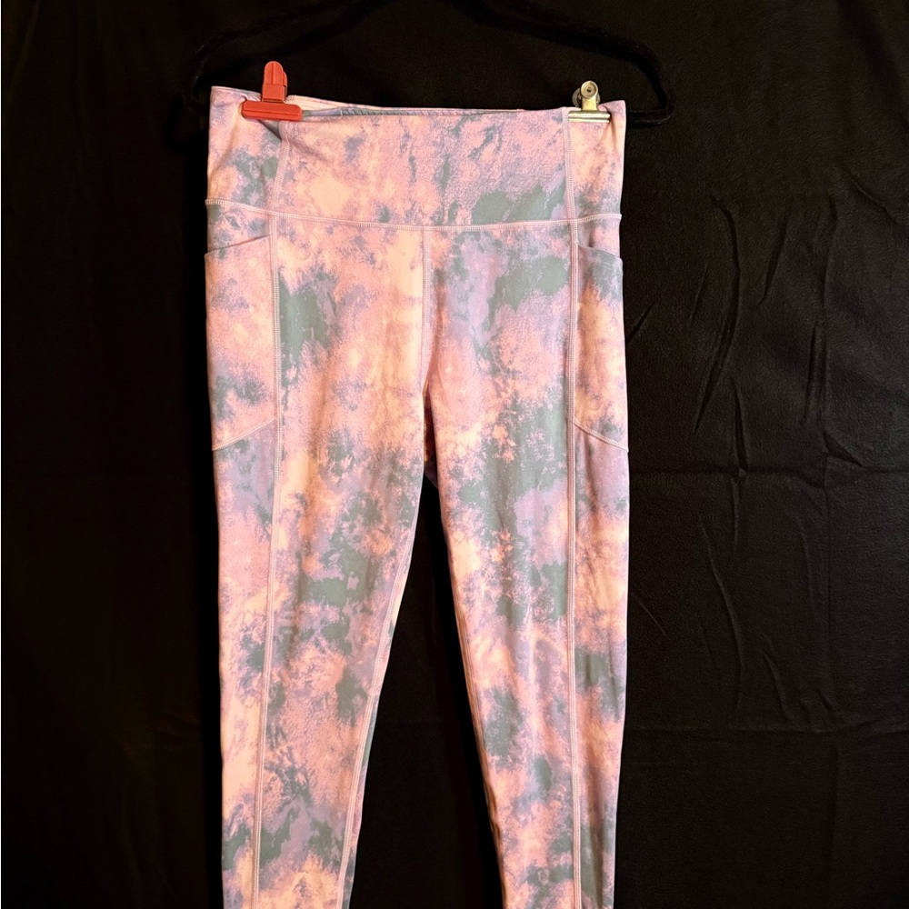 VS PINK Pink and Gray Tie-Dye Leggings